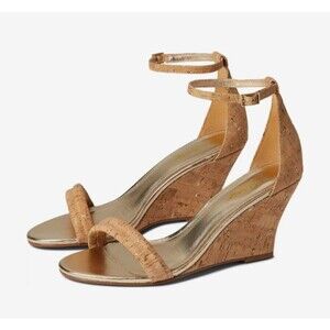 Lilly Pulitzer Women's Natural Gold Jenna Cork Wedge Sandal  US 8  NWOB  Preppy